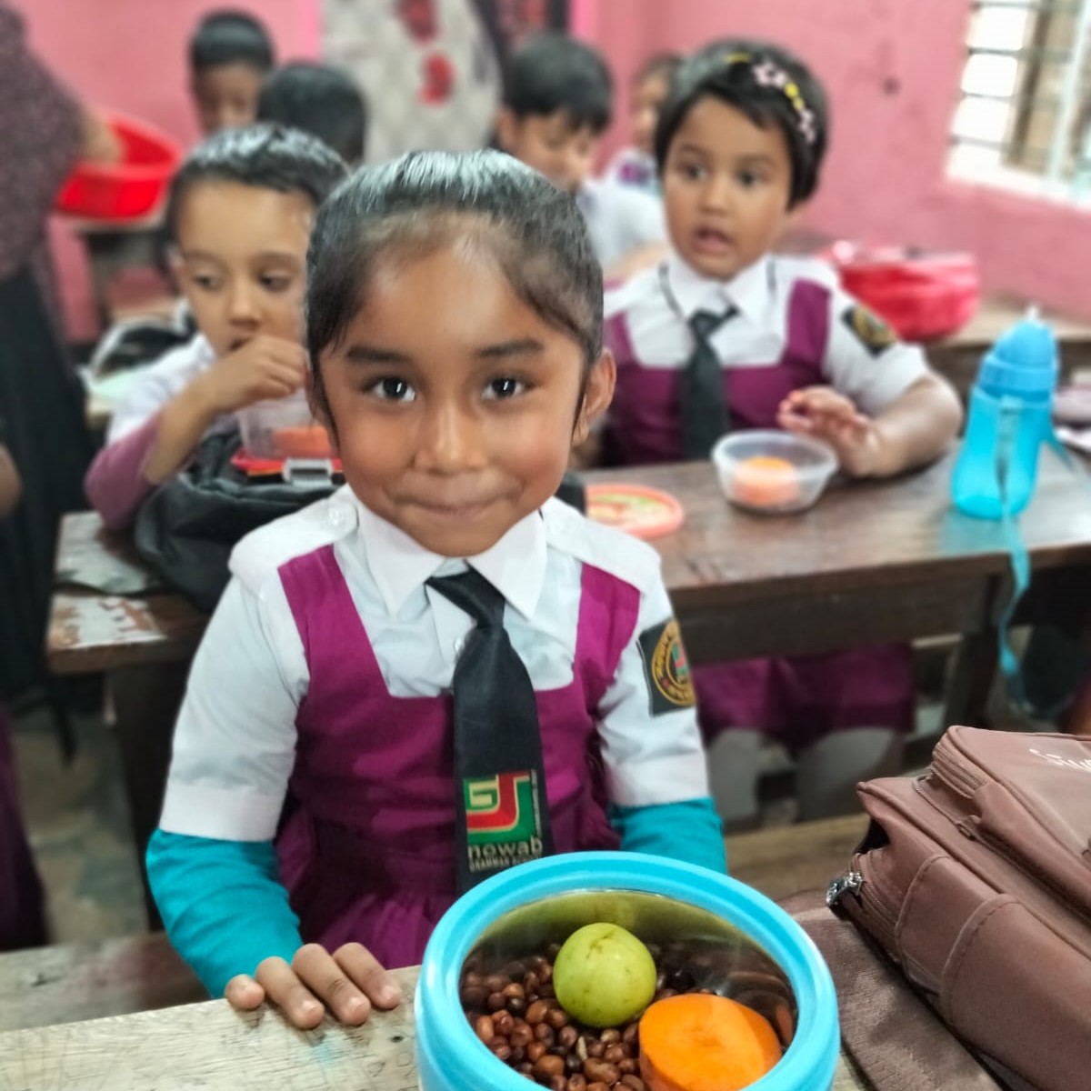 Image of Nowab Grammar School Having Lunch